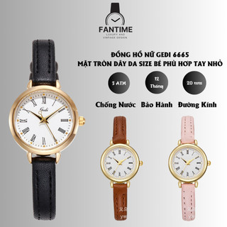 Đồng Hồ Nữ Dây Da Mặt Nhỏ 20mm Phù Hợp Cổ Tay Nhỏ Thiết Kế Sang Trọng Dể Phối Đồ Chống Nước Bảo Hành 12 Tháng GEDI 6665