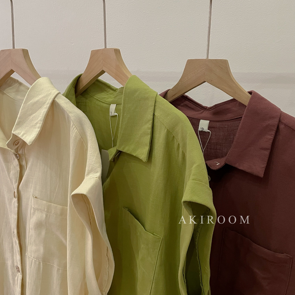 Áo sơ mi thô đũi mỏng tay hến 005