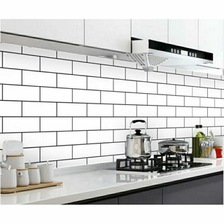 ( ảnh thật ) giấy dán tường giả gạch thẻ rắng Hàn quốc khổ 45cm