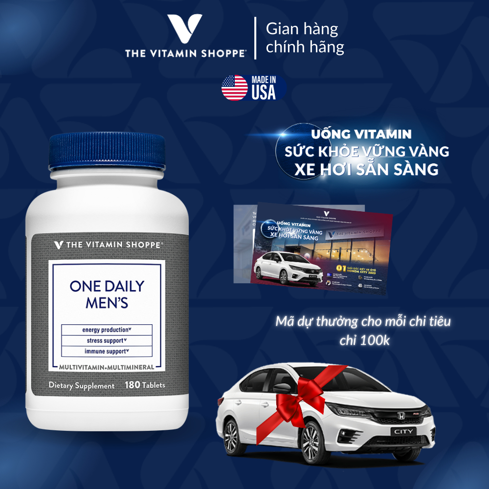 Viên Uống Vitamin Tổng Hợp Dành Cho Nam Giới THE VITAMIN SHOPPE ONE DAILY MEN'S 60/180 viên