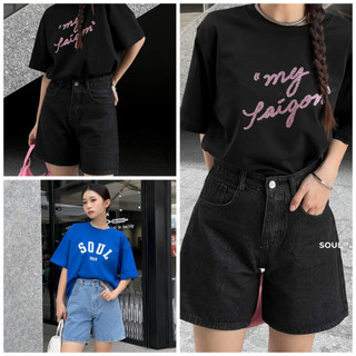Quần short ngố nữ jean lưng cao trơn nhiều màu có size nhỏ và size đại 30-31-32