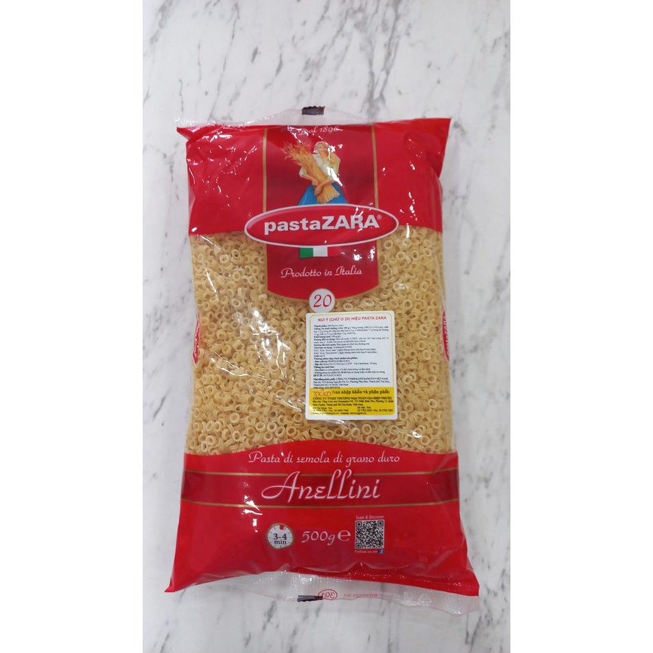 NUI HÌNH CHỮ O-Anellini Pasta Zara 500gr- Expiry date:2024