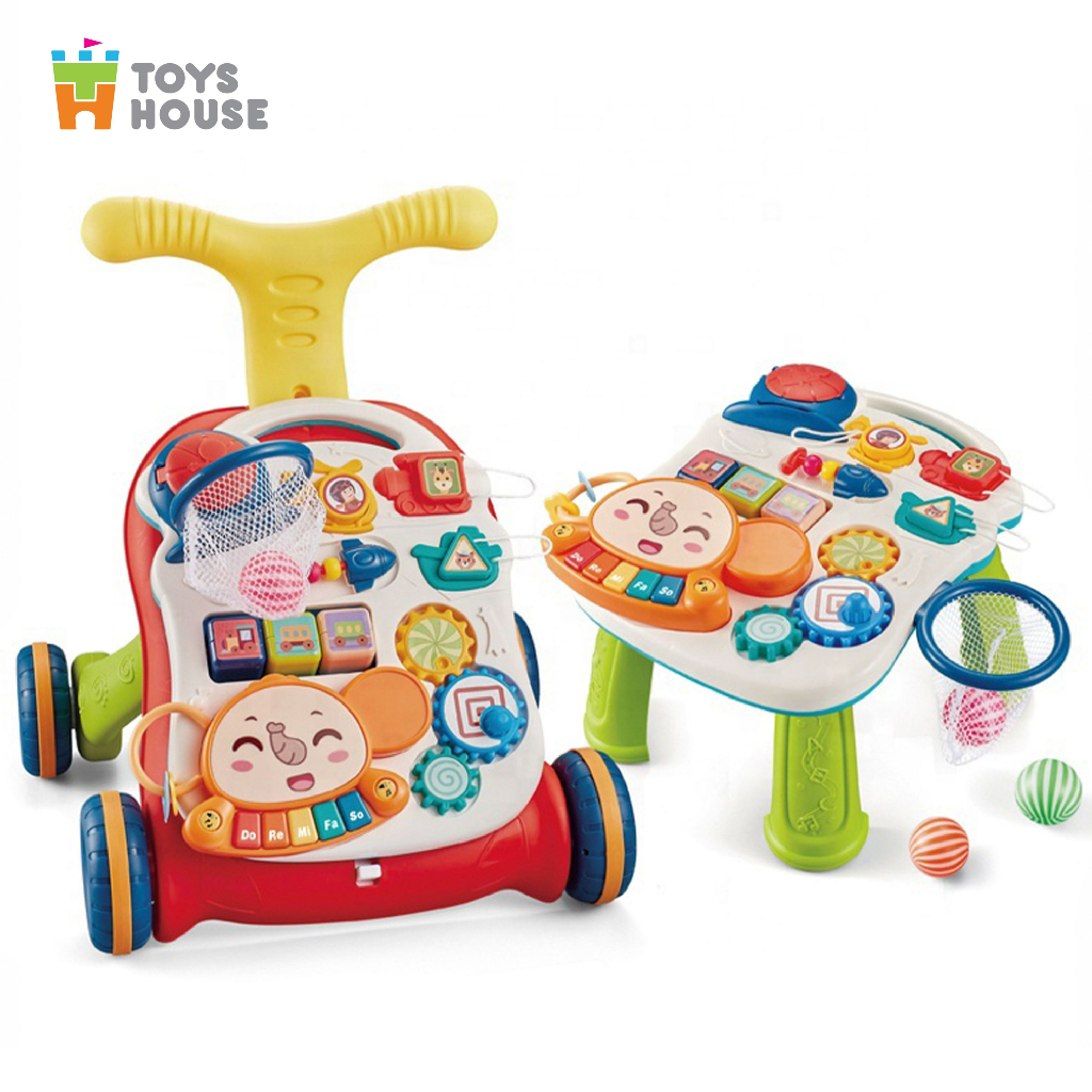 Xe tập đi cho bé kiêm bàn đồ chơi đa năng có nhạc 2 trong 1 Toyshouse N6038 - trẻ từ 9 tháng đến 2 tuổi