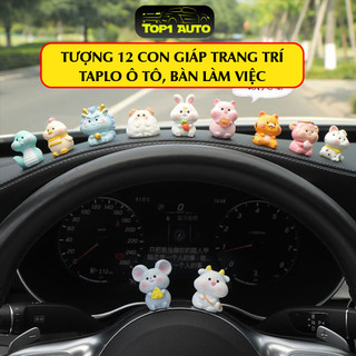 Tượng 12 con giáp trang trí taplo ô tô, bàn học, bàn làm việc, văn phòng dễ thương và đáng yêu