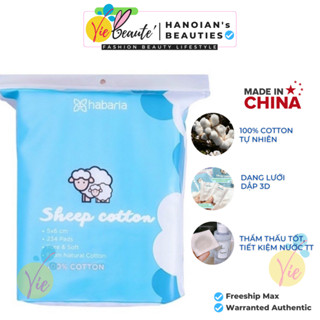 BÔNG TẨY TRANG CỪU HABARIA - HABARIA SHEEP COTTON 234 MIẾNG