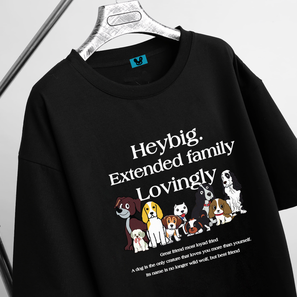 Áo Thun lạnh Unisex TN323 Tay Lỡ Form Rộng Nam Nữ HALEY Extended Family Lovingly Basic chất cotton 100% siêu thoáng mát