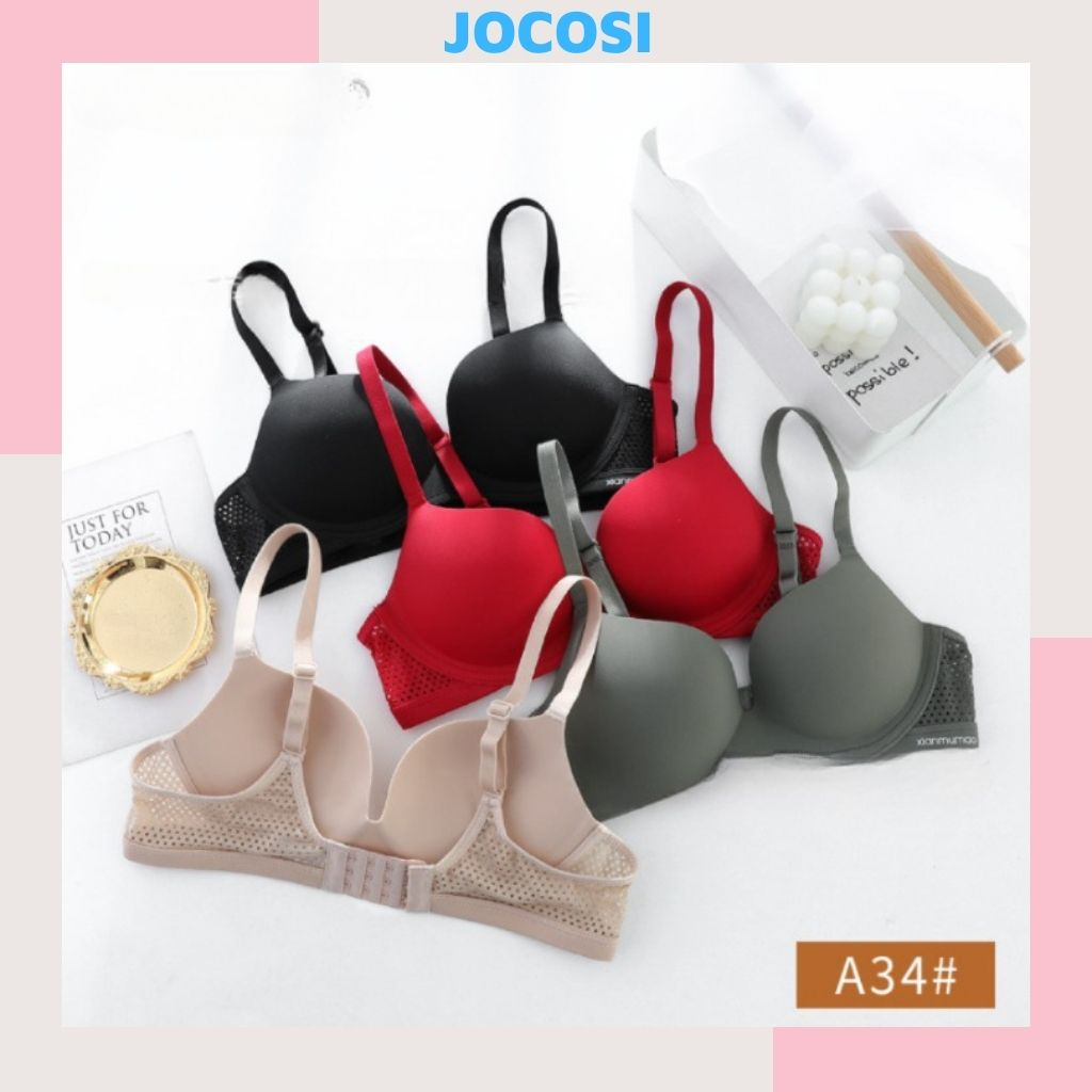 Áo ngực su không gọng mềm mại siêu nâng ngực, Áo lót nữ đệm mút dày mềm mại thoáng mát thông hơi JOCOSI A045