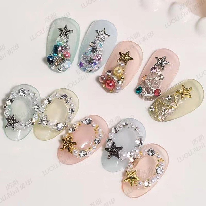 Charm sao 5 cánh nhiều mẫu gắn trang trí móng tay