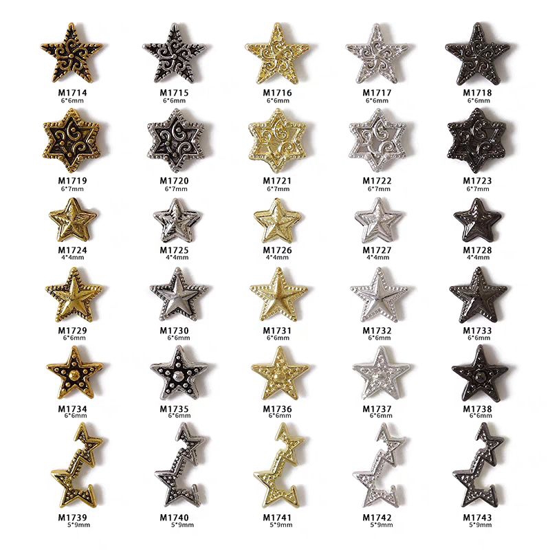 Charm sao 5 cánh nhiều mẫu gắn trang trí móng tay