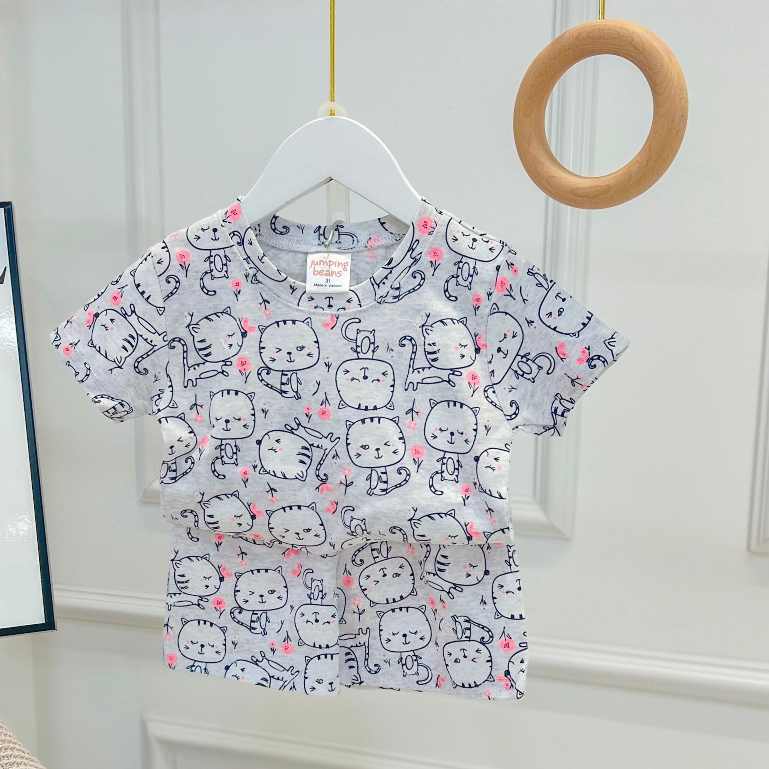 (Link 1) Bộ thun ngắn Bigbaby chất thun cotton hàng xuất mềm mát họa nhiều đáng yêu cho bé 10-22kg