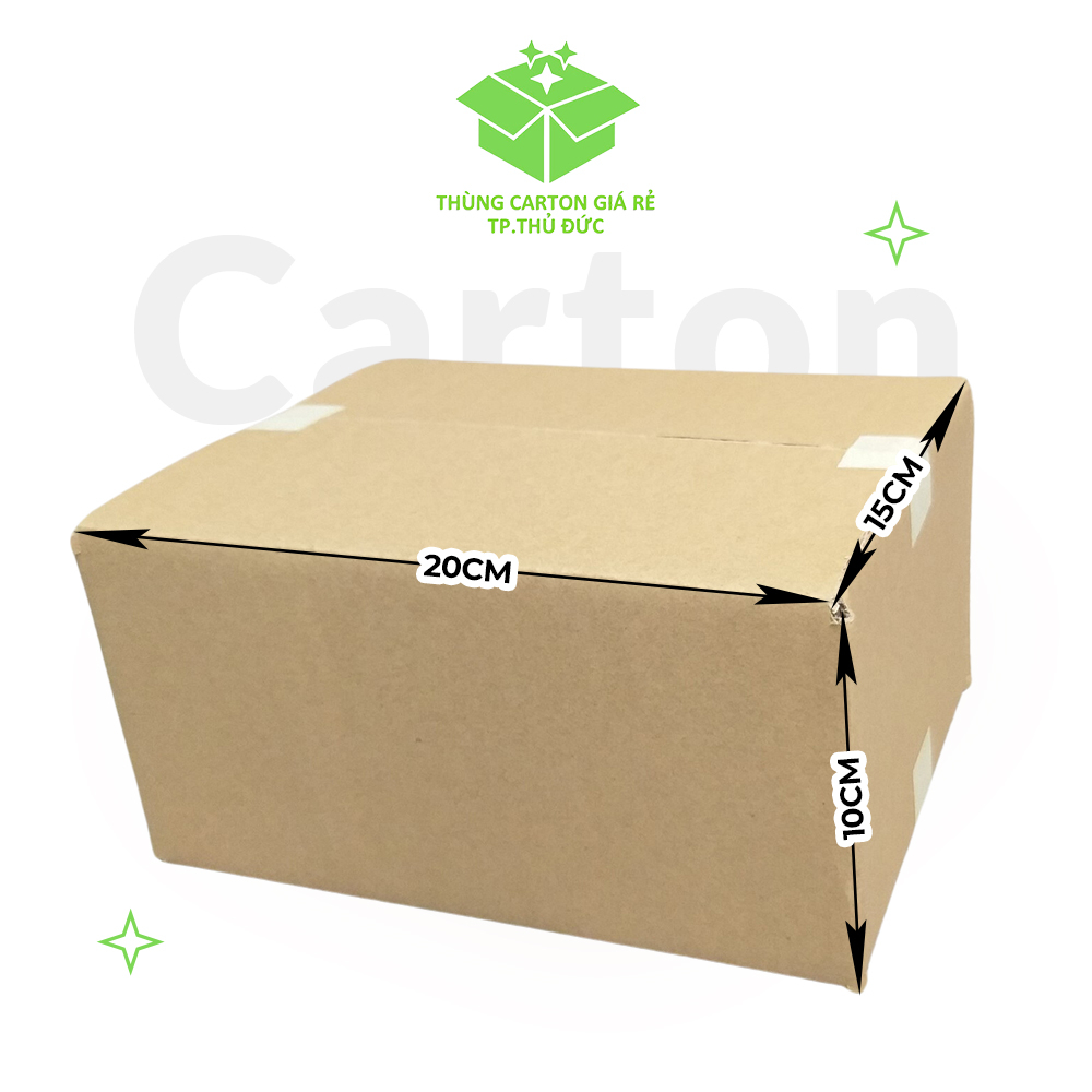 Combo 10 Thùng Carton đóng gói hàng kích thước 20x15x10cm - Giá rẻ Thủ Đức - Hoả tốc nhận hàng ngay