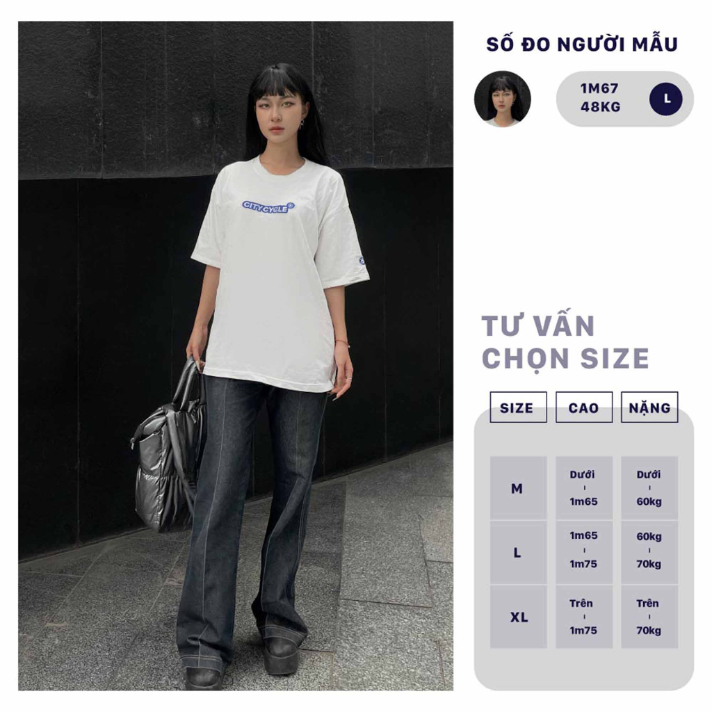 Áo Thun Thêu Local Brand Galaxy City Cycle cotton 100% oversize nam nữ form rộng