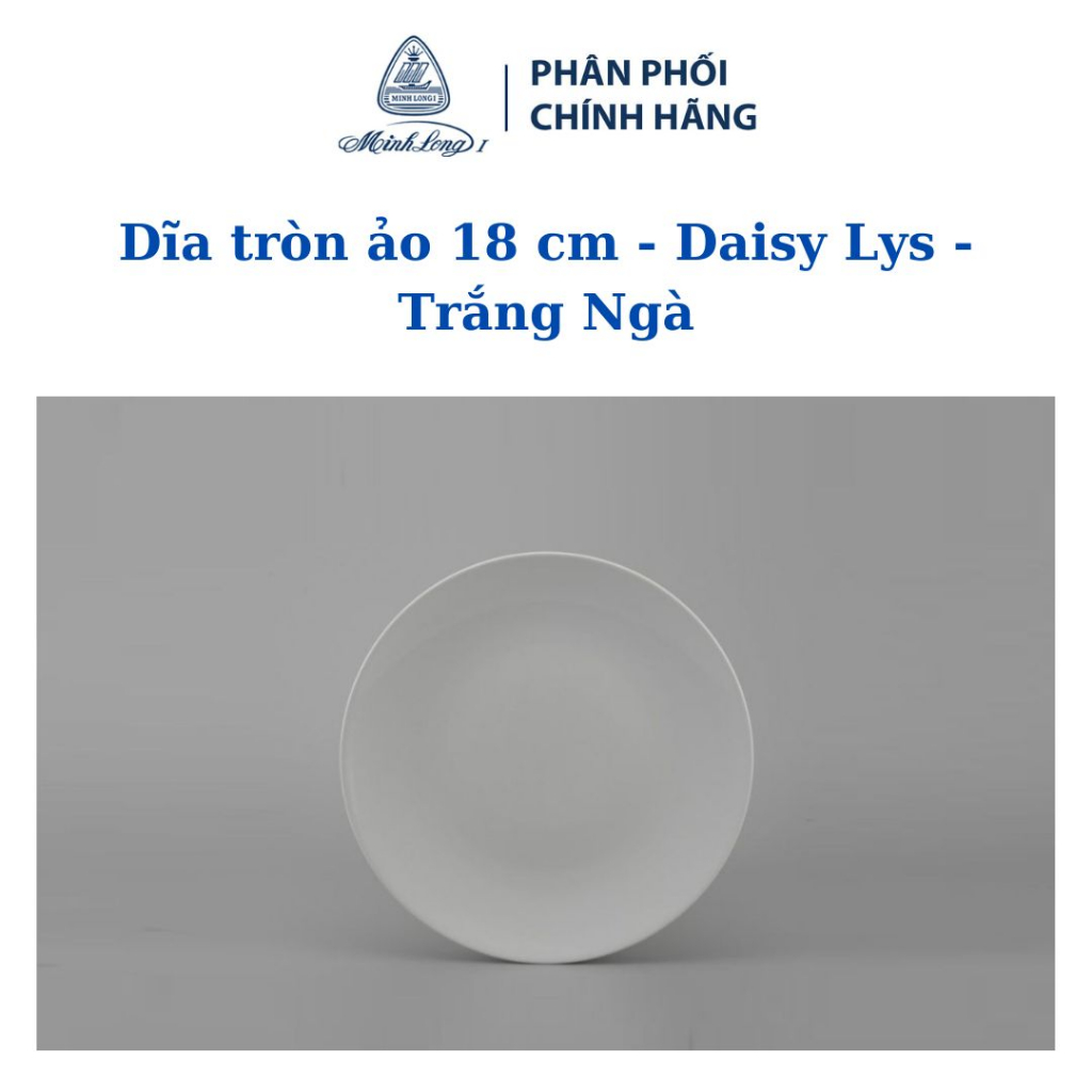 Dĩa tròn ảo 18 cm - Daisy Lys - Trắng Ngà - Gốm sứ cao cấp Minh Long I