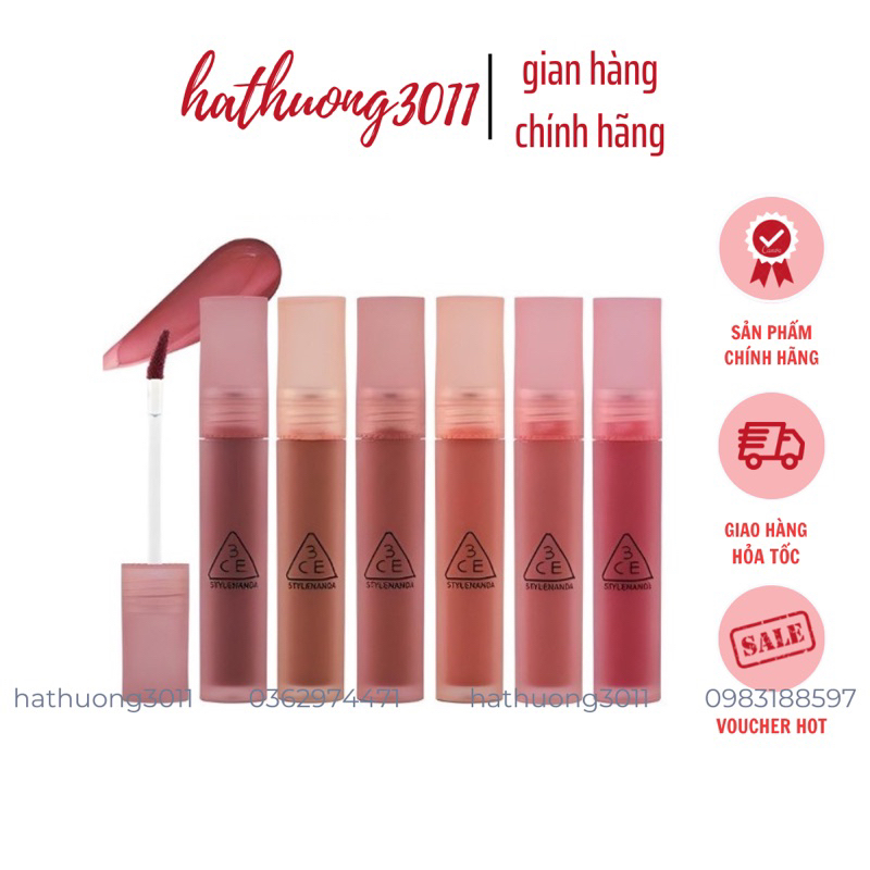 Son Kem Lì, Mịn Mượt Nhẹ Môi 3CE Blur Water Tint