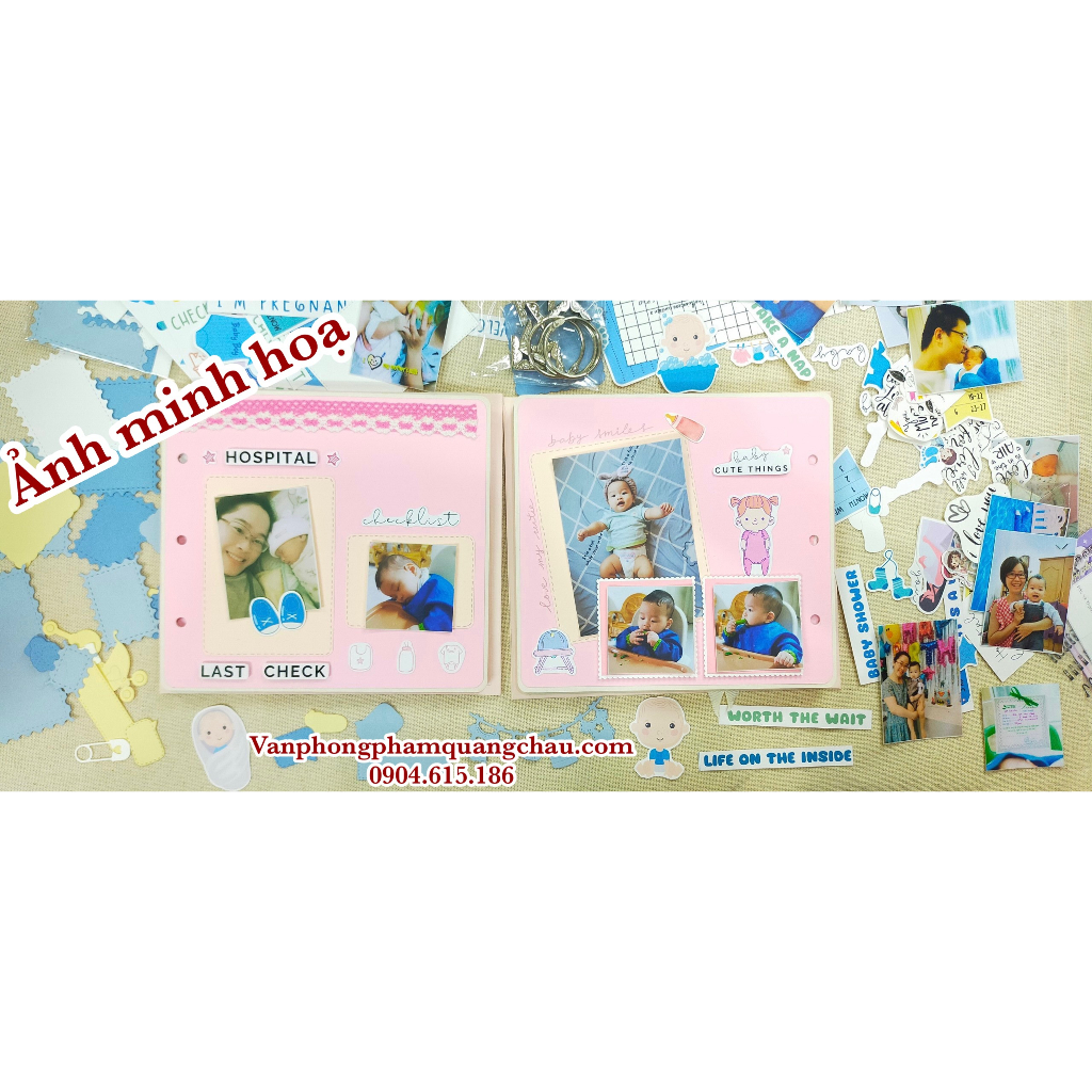 Hình dán trang trí - Sticker Baby, Mami tự cắt dán - Set 03 tờ