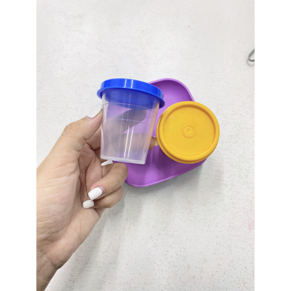 Đĩa gia vị Tupperware, dây bình nước, lọ đựng mắm