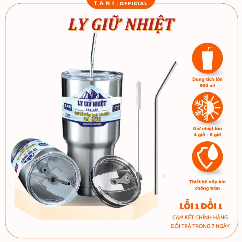 [Mã Inbau15 Giảm 10% Đơn 0Đ] Ly Giữ Nhiệt Tani Cốc Đựng Nước Inox Dung Tích Lớn An Toàn Với Sức Khỏe