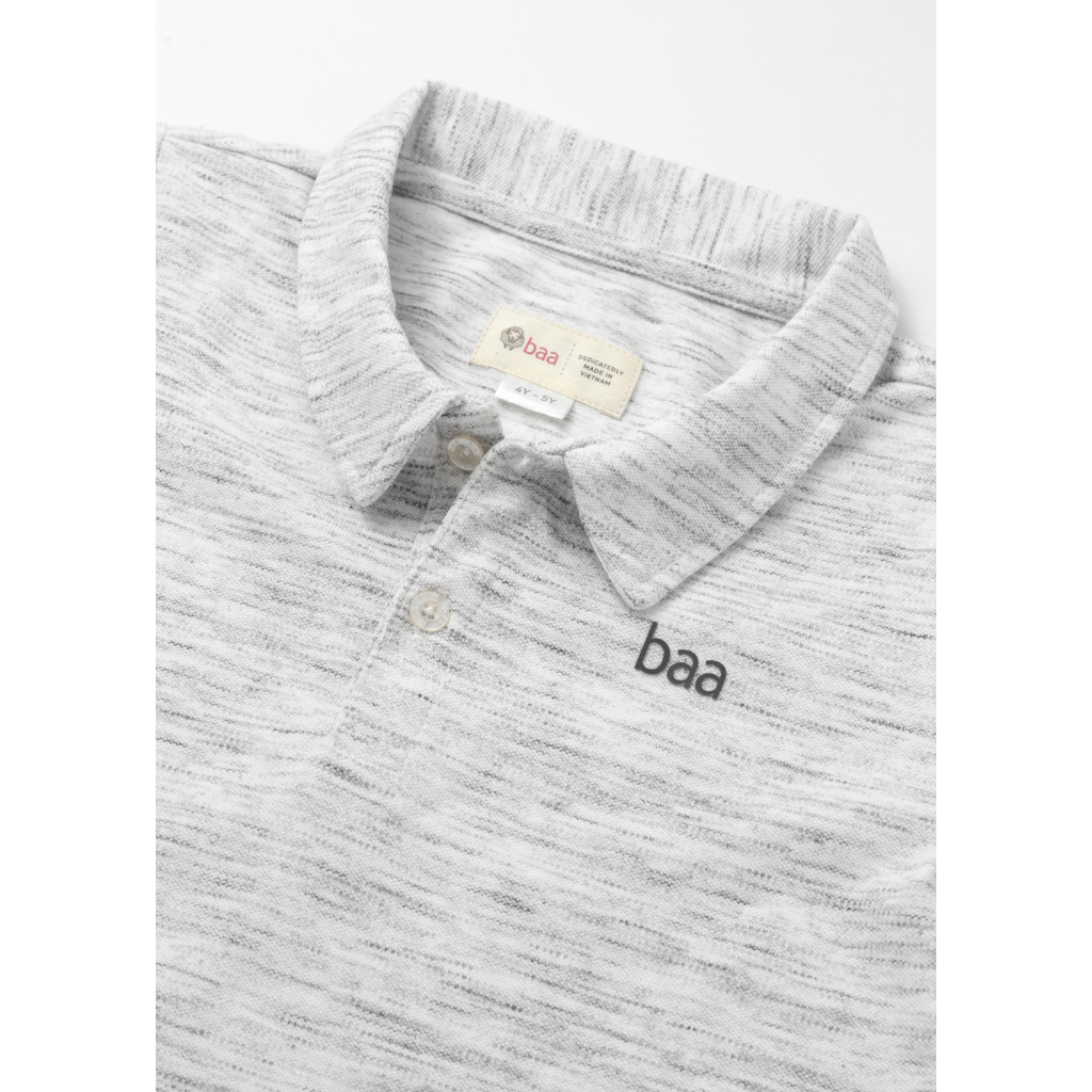 Áo polo bé trai thêu logo từ 4 tuổi - 10 tuổi, áo ngắn tay thêu logo cho bé Baa Baby - B-BK-PL06N-04