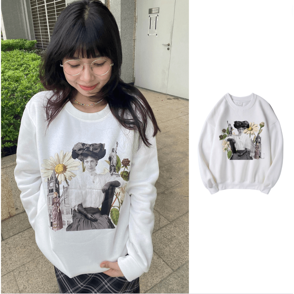 Áo Sweater Nữ Vintage Nỉ Bông Cao Cấp | Trouvaille