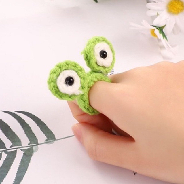 Nhẫn len siêu kute hình ếch,thỏ,gấu