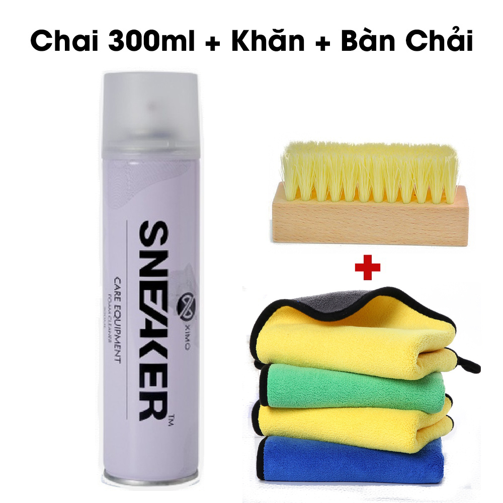 ⚡Combo 3 in 1⚡ Chai xịt tạo bọt vệ sinh giày Sneaker cao cấp tiêu diệt mọi vết bẩn