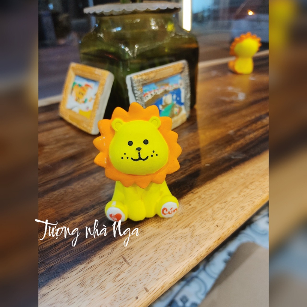 Tượng thạch cao mini 3D Sư Tử đáng yêu ( không kèm màu và cọ )