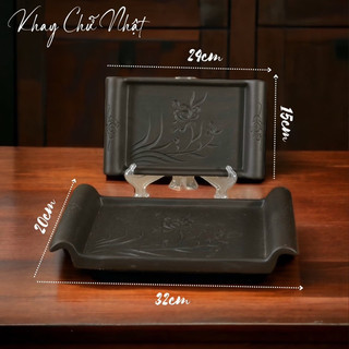 Khay đựng ấm chén bằng gốm Bát Tràng
