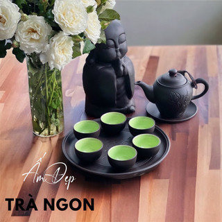 Khay đựng ấm chén bằng gốm Bát Tràng