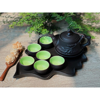 Khay đựng ấm chén bằng gốm Bát Tràng