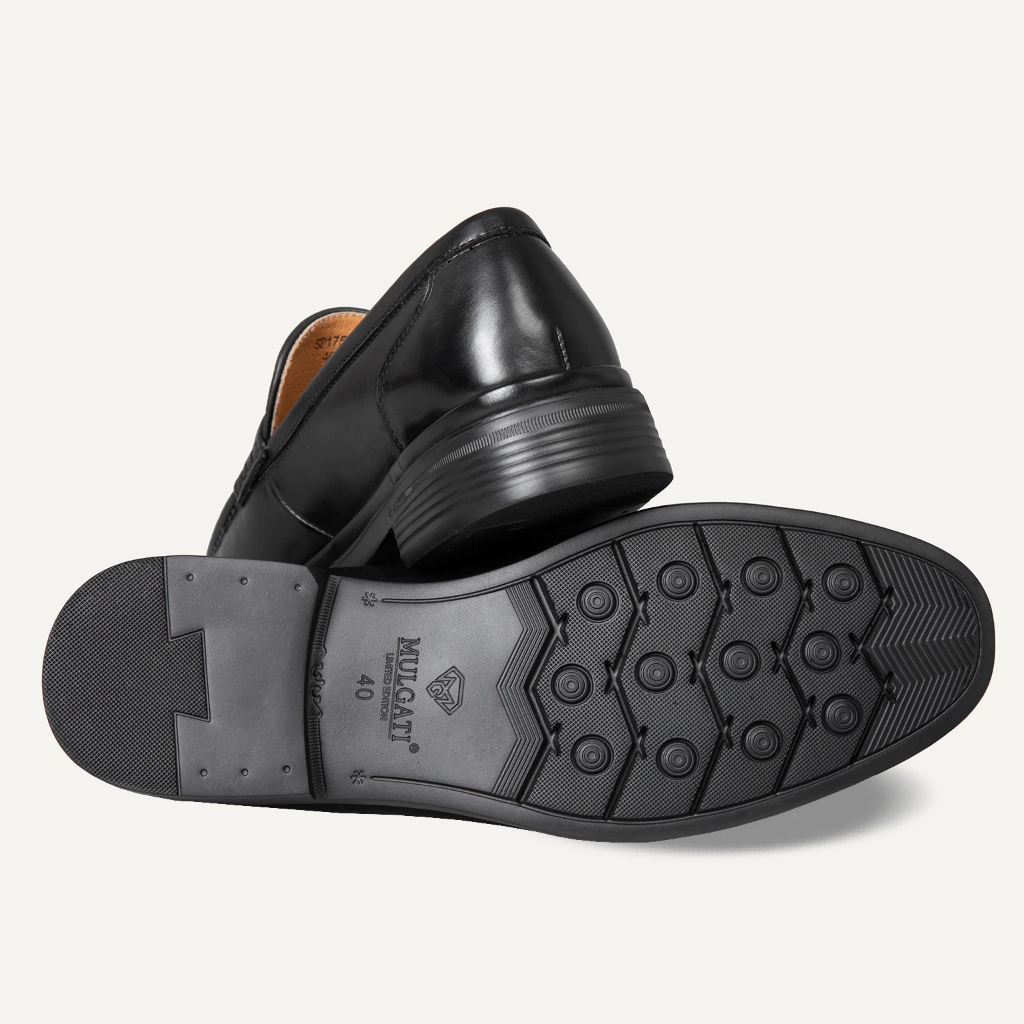 Giày lười nam MULGATI Loafer da bò cao cấp da trơn đai ngang hoạ tiết dây - SP17553