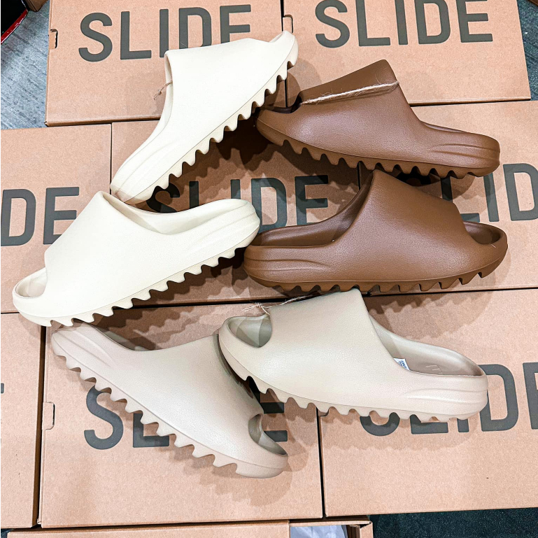 Dép quai ngang Yeezy Slide Vân Nhám chất liệu EVA, Dép bánh mì yz đế cao 5cm Siêu đẹp Full Box. | BigBuy360 - bigbuy360.vn