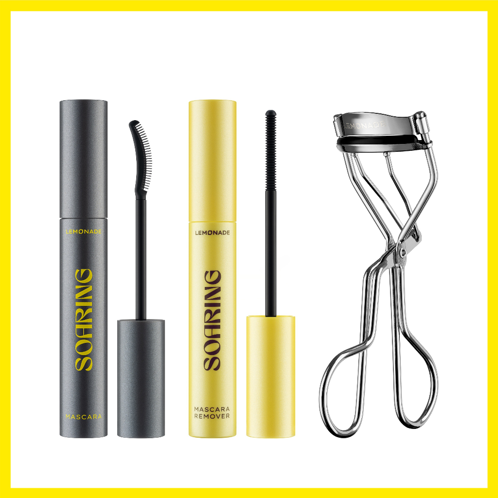 Combo trọn bộ Lemonade Soaring Mascara gồm 01 Soaring Mascara 6ml, 01 Mascara Remover 6ml và 01 Kẹp mi cong lâu 22g