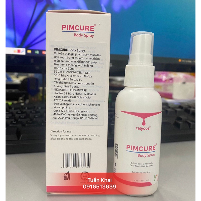 XỊT TOÀN THÂN GIÚP GIẢM MỤN PIMCURE BODY SPRAY