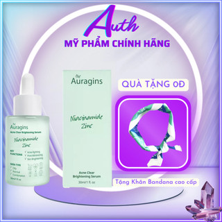 Tinh chất cho da dầu mụn the auragins 10% niacinamide + 1% zinc acne clear brightening serum 30ml