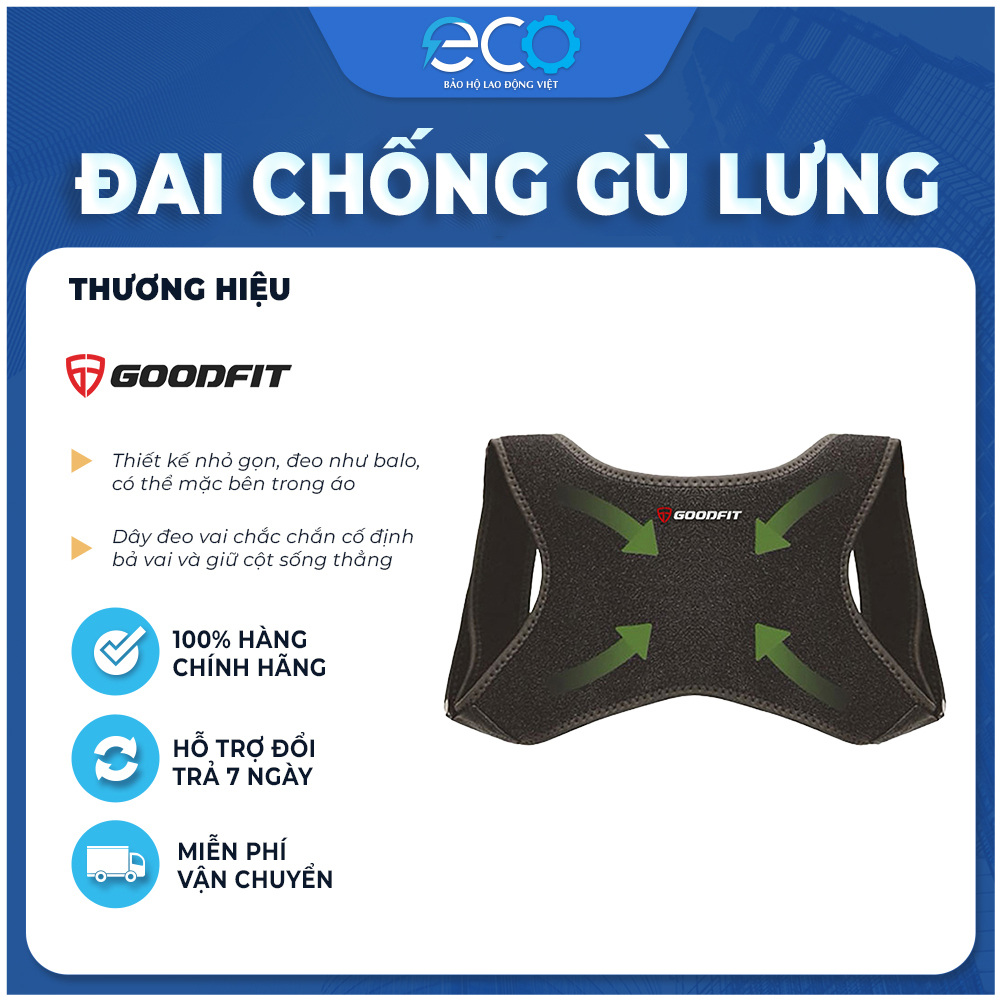Đai chống gù lưng nam, nữ GoodFit GF711P chính hãng đai định hình cơ thể chất liệu bền, thoáng khí