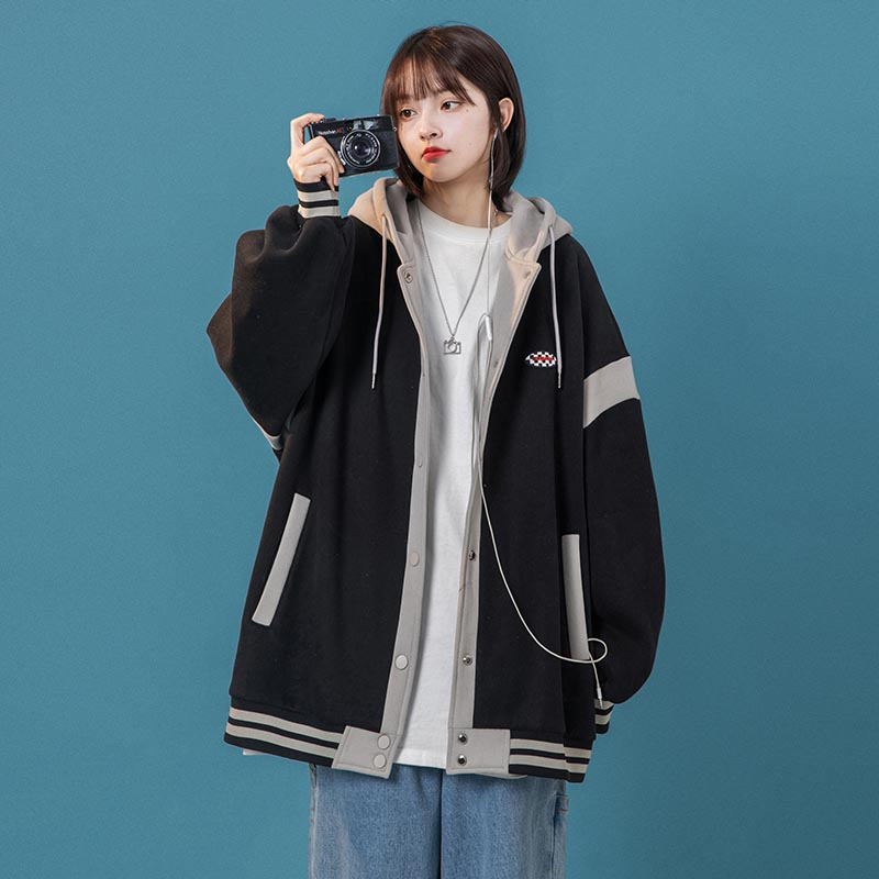 Áo hoodie nữ - khoác nỉ Bomber Unisex , có mũ 2 lớp dày dặn ulzzang phong cách Hàn Quốc
