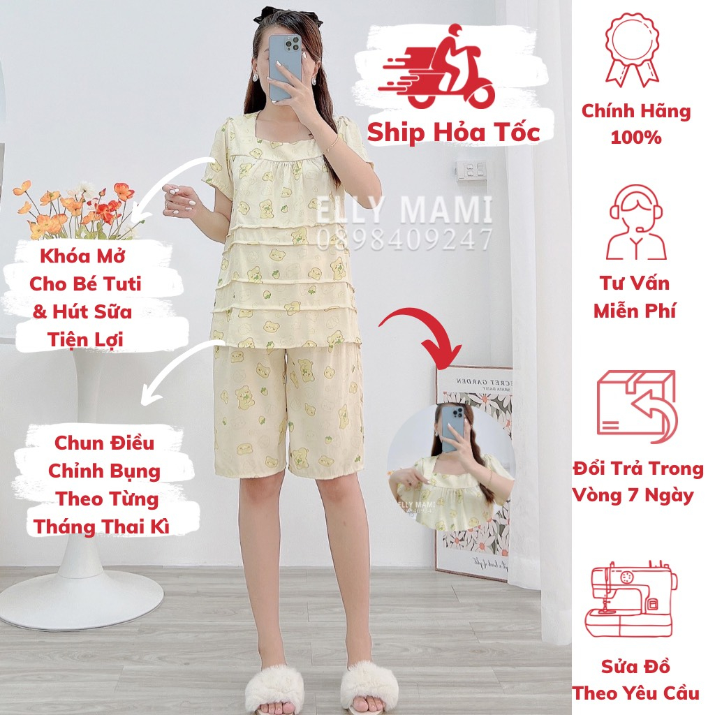 ( 40kg - 85kg ) Đồ Bộ Bầu Và Sau Sinh Nhiều Màu ,  Cổ Vuông , Đũi Hàn , Siêu Mát Nhẹ Tênh , Form Dễ Mặc