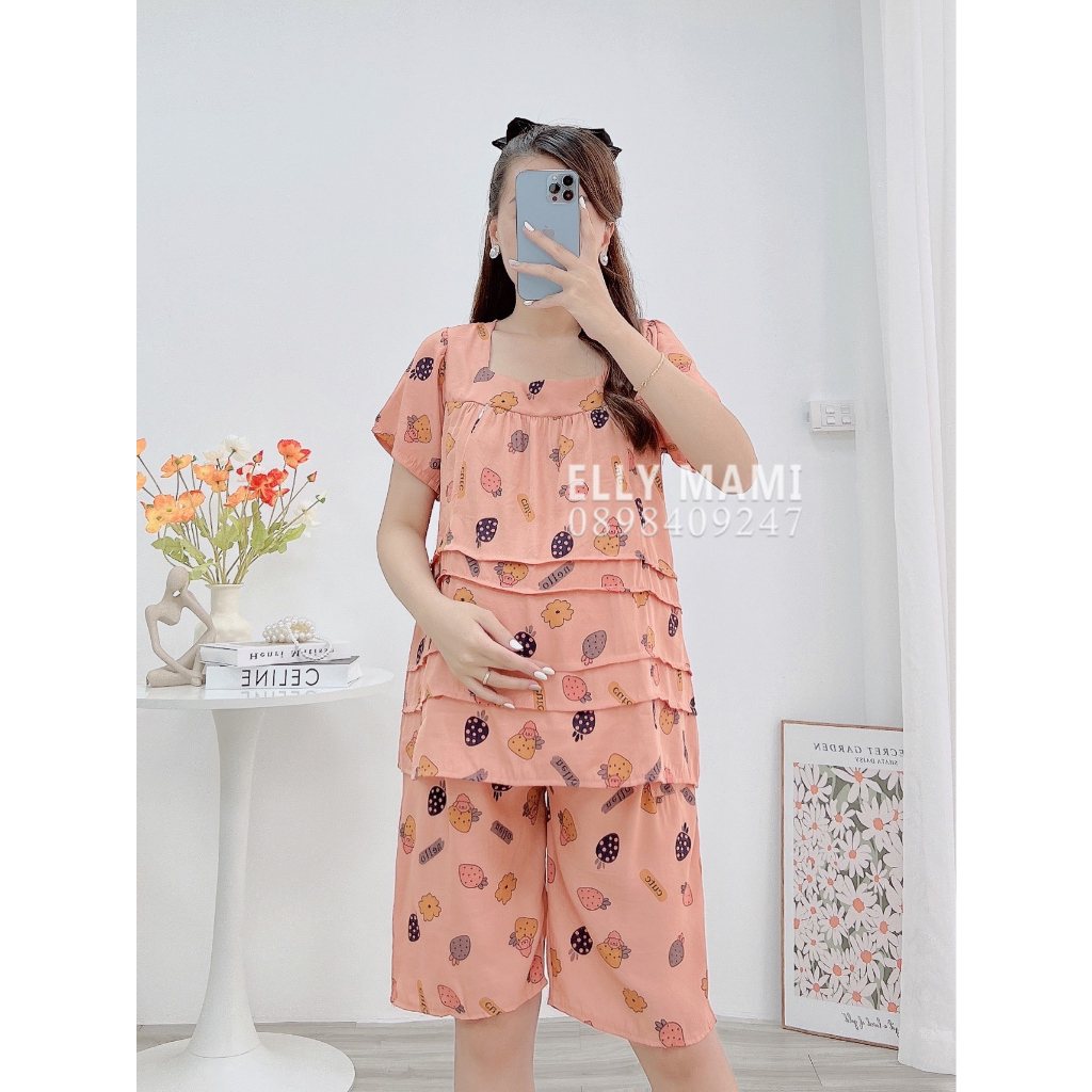 ( 40kg - 85kg ) Đồ Bộ Bầu Và Sau Sinh Nhiều Màu ,  Cổ Vuông , Đũi Hàn , Siêu Mát Nhẹ Tênh , Form Dễ Mặc