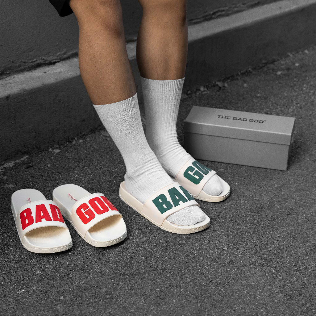 Dép quai ngang slipper The Bad God Artemis trắng xanh fullbox X05 White Green