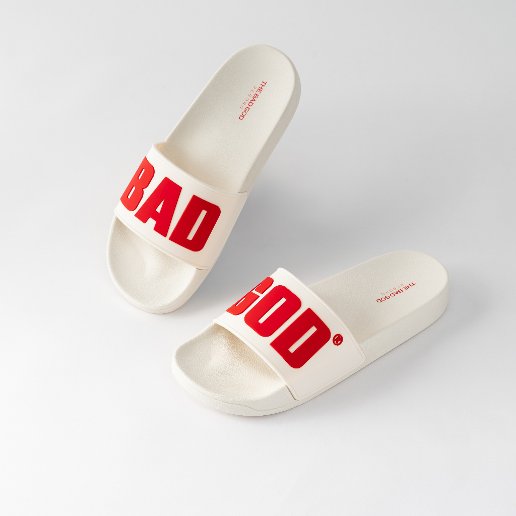 Dép quai ngang slipper The Bad God Artemis trắng đỏ fullbox X05 White Red