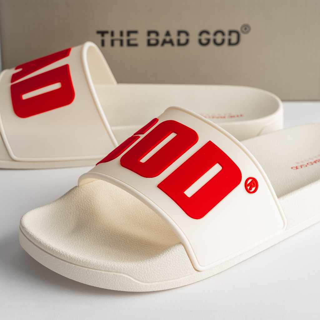 Dép quai ngang slipper The Bad God Artemis trắng đỏ fullbox X05 White Red