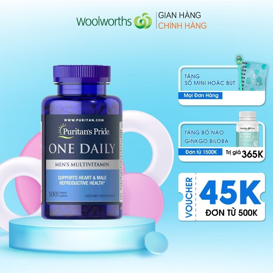 Viên vitamin tổng hợp Puritan's Pride One Daily Men's Multivitamin 100 viên tăng cường sức khỏe cho phái mạnh