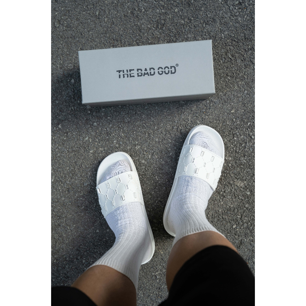 Dép quai ngang slipper The Bad God Tartaros màu trắng cao cấp fullbox X04 White