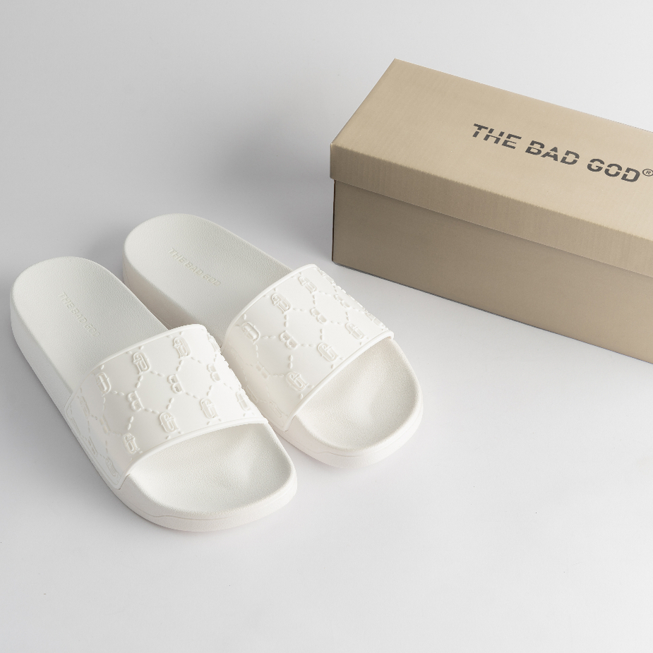 Dép quai ngang slipper The Bad God Tartaros màu trắng cao cấp fullbox X04 White