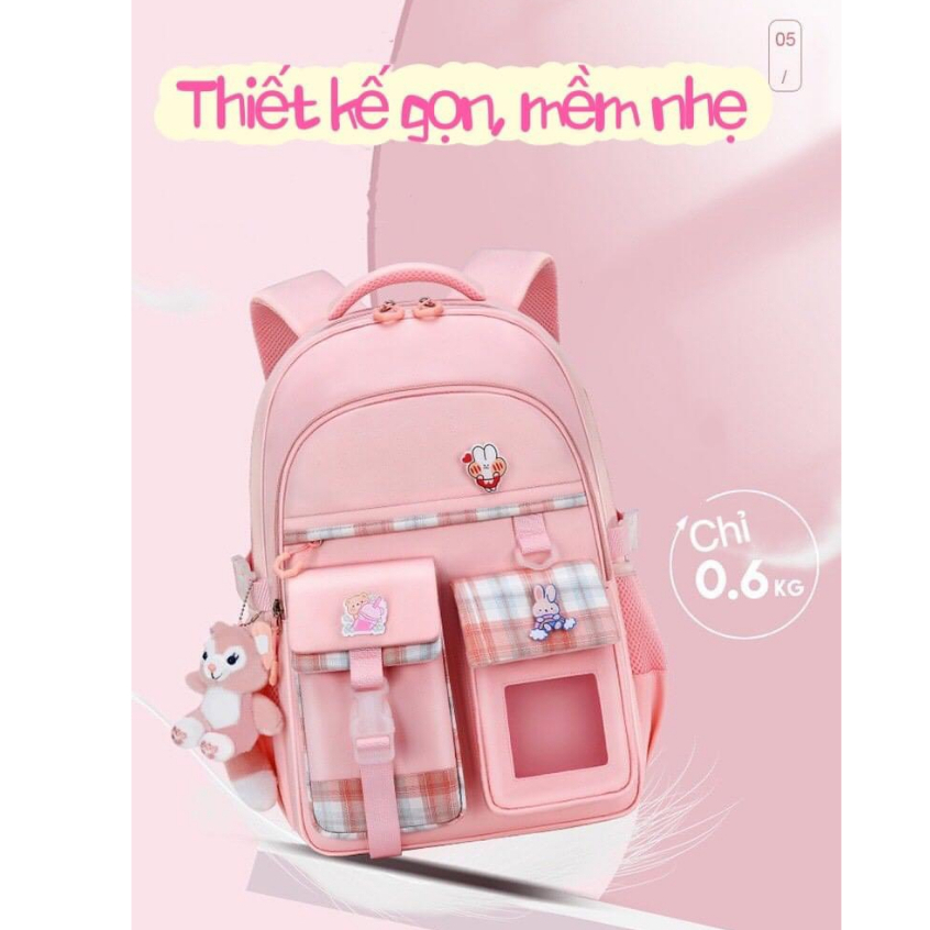 Balo học sinh tiểu học - Balo đi học cho bé tiểu học chống gù chống nước siêu nhẹ chỉ 0,6 Kg không gian balo cực rộng