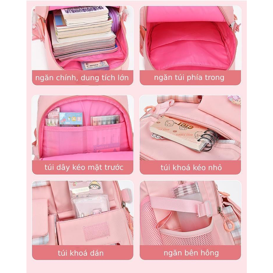 Balo học sinh tiểu học - Balo đi học cho bé tiểu học chống gù chống nước siêu nhẹ chỉ 0,6 Kg không gian balo cực rộng