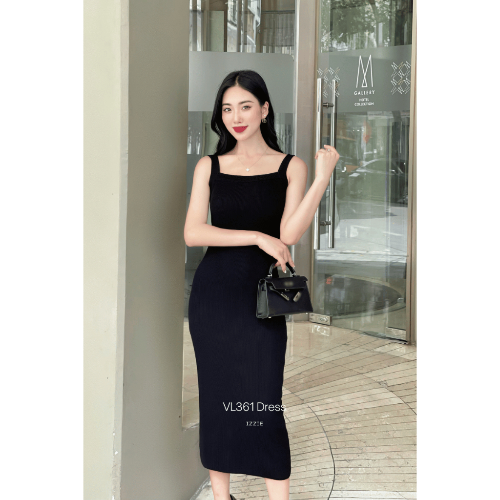 Váy cổ vuông dáng dài VL361