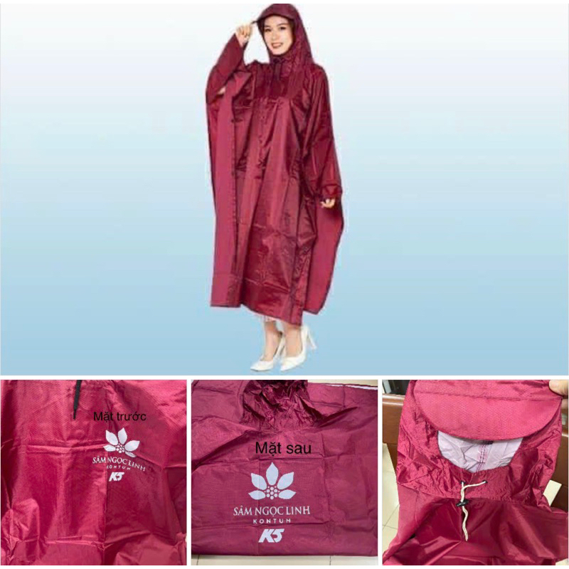 Áo Mưa Vải Dù cánh dơi Kín Người Siêu Bền