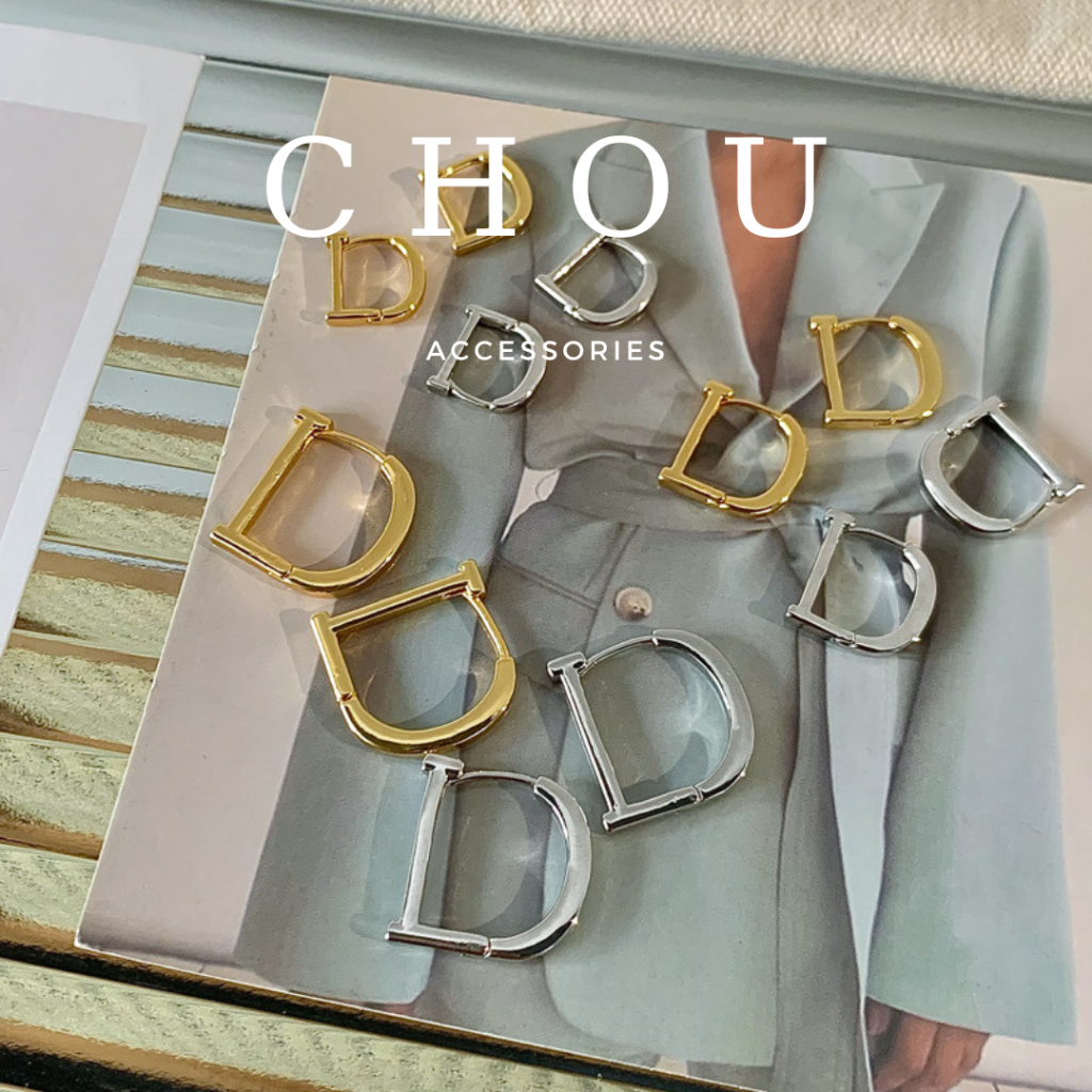 Bông Tai, Khuyên Tai Hình Chữ D | CHOU ACCESSORIES |