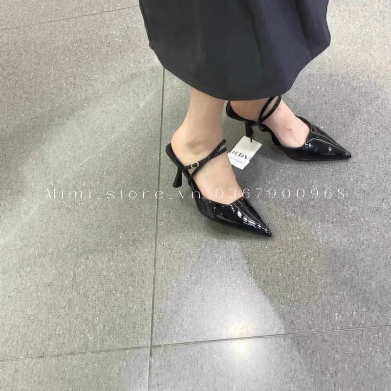 Giày da trơn bóng mũi nhọn ZR xuất fullbox MS